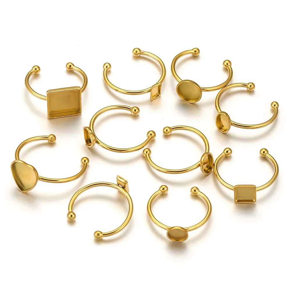 10pcs Stainless Steel Gold-plated Heart Geometric Gold Plating Adjustable Set Flat Cabochon Blank Frame Base Jewelry Making Bulk
10pcs Stainless Steel Gold-plated Heart Geometric Gold Plating Adjustable Set Flat Cabochon Blank Frame Base Jewelry Making Bulk