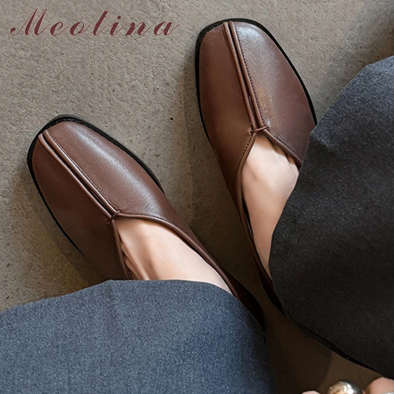 Meotina Women Genuine Leather Flats Round Toe Concise Casual Shoes Ladies Fashion Shoes Spring Autumn Camel Brown 40
Meotina Women Genuine Leather Flats Round Toe Concise Casual Shoes Ladies Fashion Shoes Spring Autumn Camel Brown 40