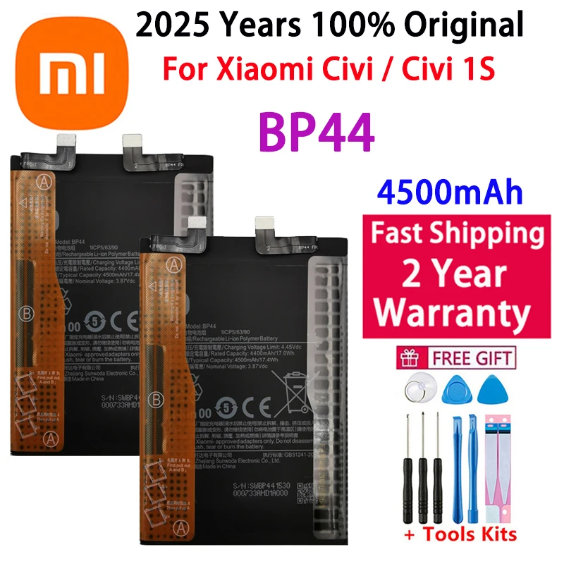 2025 лет 100% оригинальный новый высококачественный аккумулятор BP44 для Xiaomi Civi/Civi 1S, сменный аккумулятор для телефона, аккумуляторы Bateria
2025 лет 100% оригинальный новый высококачественный аккумулятор BP44 для Xiaomi Civi/Civi 1S, сменный аккумулятор для телефона, аккумуляторы Bateria