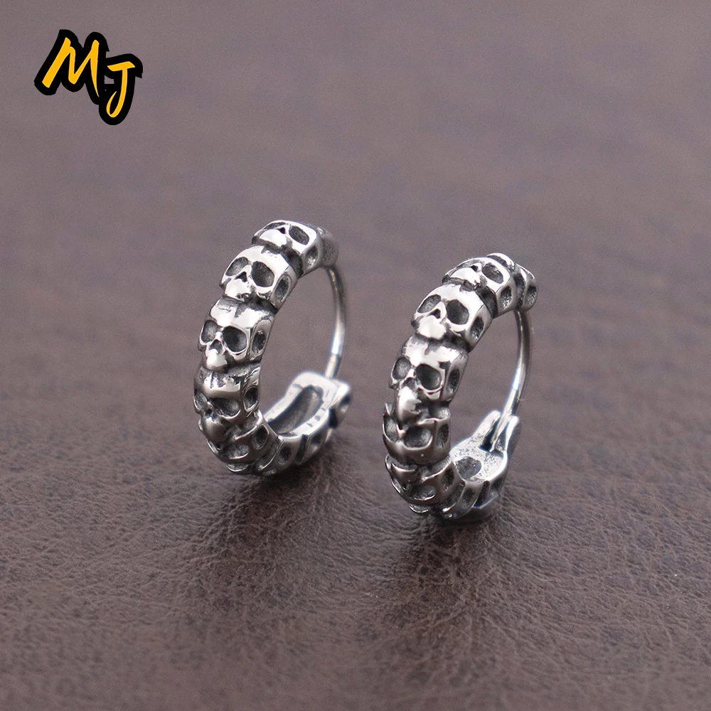 Punk Round Skull Earrings Fashion Retro Rock Stainless Steel Men's and Women's Gothic Pop korean Stud Earrings Mainland China
Punk Round Skull Earrings Fashion Retro Rock Stainless Steel Men's and Women's Gothic Pop korean Stud Earrings Mainland China