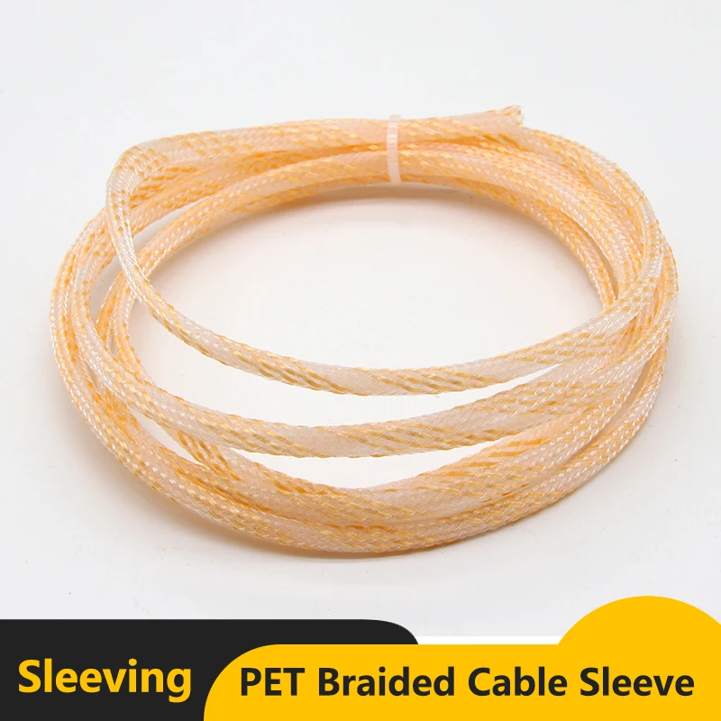 Clear Gold PET Expandable Cable Sleeve 2/4/6/8/10/12/16mm Tight Braided High Density Insulated Line Protection Wire Wrap Sheath 
Clear Gold PET Expandable Cable Sleeve 2/4/6/8/10/12/16mm Tight Braided High Density Insulated Line Protection Wire Wrap Sheath
