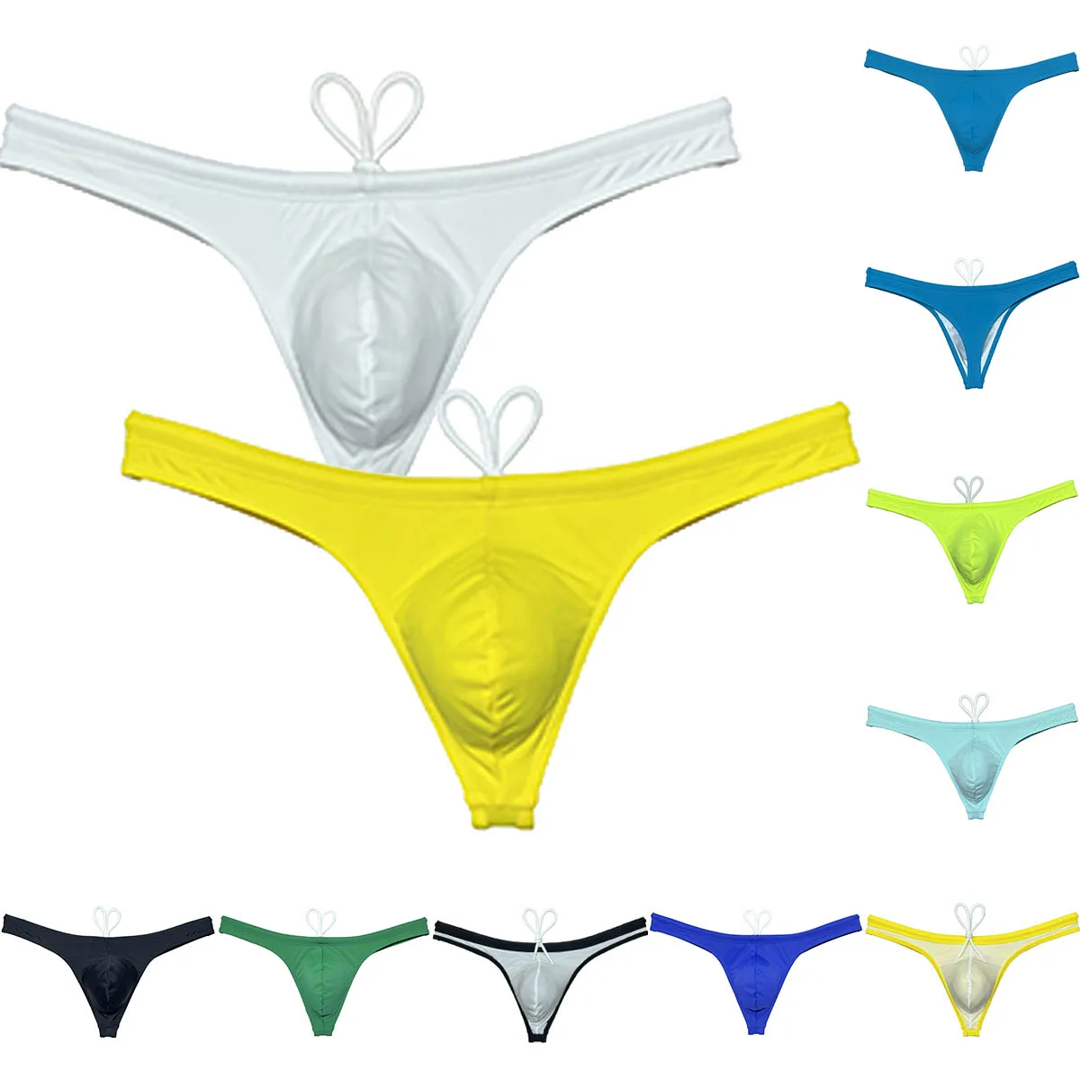 2PCS Men's Swim Thong Bulge Pouch Briefs Drawstring Swimwear with Lining T-Back Shorts Low Rise Bikini Trunks Slip Beachwear D
2PCS Men's Swim Thong Bulge Pouch Briefs Drawstring Swimwear with Lining T-Back Shorts Low Rise Bikini Trunks Slip Beachwear D