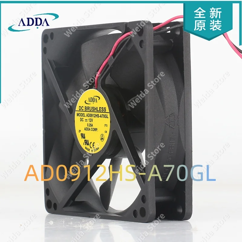 ADDA AD0912HS-A70GL 9025 5V 24V 48V DC 12V 0.25A 90x90x25MM 9CM 2-wire Cabinet Power Supply Cooling Fan
ADDA AD0912HS-A70GL 9025 5V 24V 48V DC 12V 0.25A 90x90x25MM 9CM 2-wire Cabinet Power Supply Cooling Fan