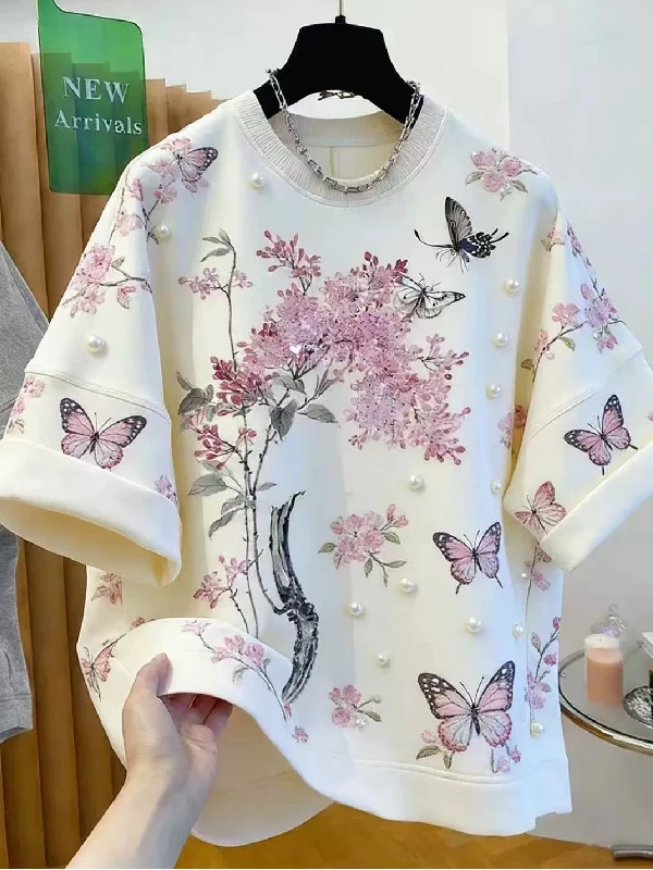 plus Size Women's T-Shirt Floral Print Short Sleeve Loose Fit Summer Base Layer Top Casual Style Polyester Fiber
plus Size Women's T-Shirt Floral Print Short Sleeve Loose Fit Summer Base Layer Top Casual Style Polyester Fiber
