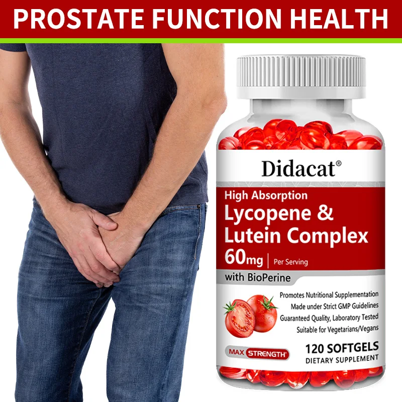 Lycopene & Lutein Complex 60mg Capsules with Bioperine, Antioxidant, Supports Prostate, Heart, Eye & Urinary System Health
Lycopene & Lutein Complex 60mg Capsules with Bioperine, Antioxidant, Supports Prostate, Heart, Eye & Urinary System Health