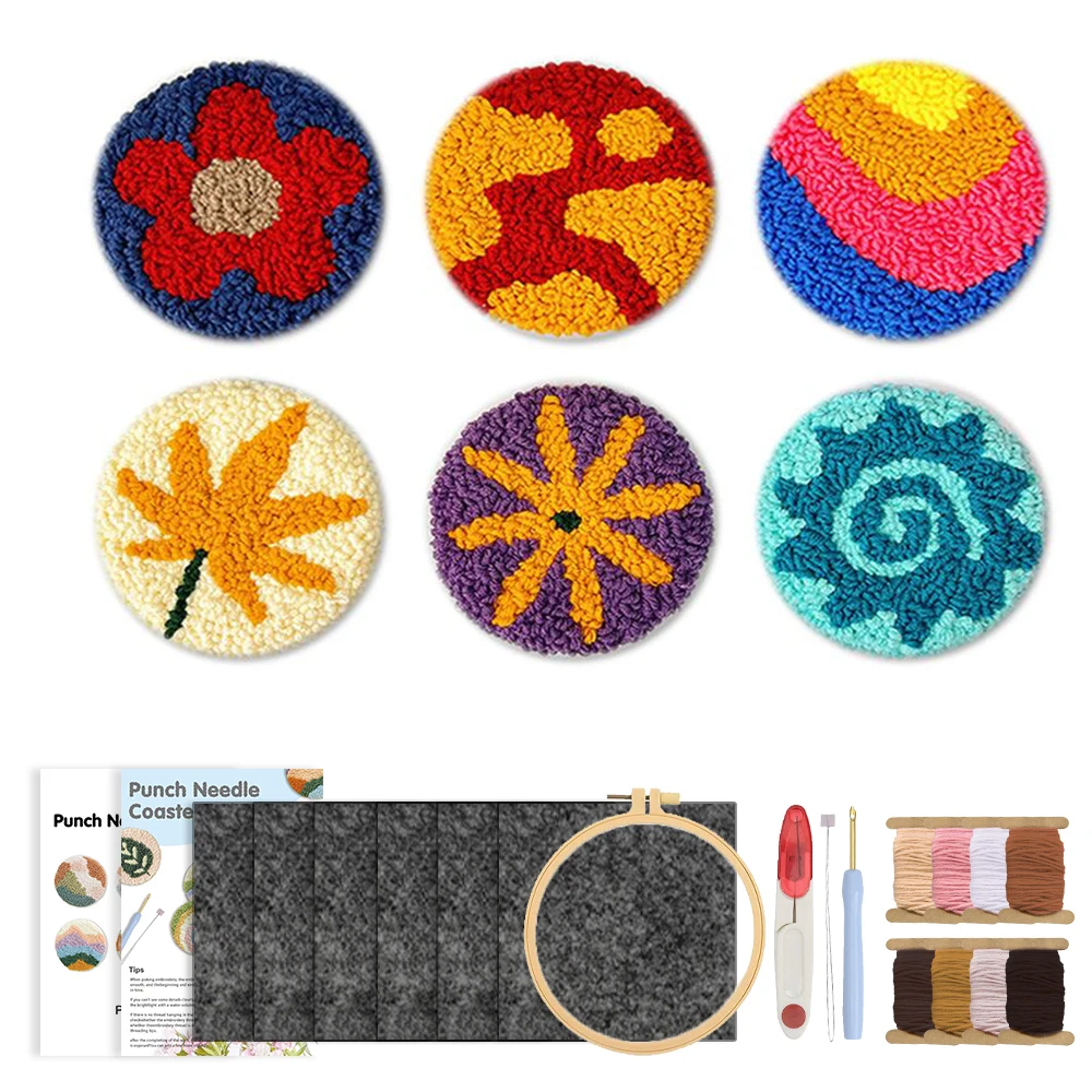 6 Pcs Flowers Landscapes Punch Needle Coasters Kit Adults Beginners DIY Easy Coaster Embroidery Set for Starter Art Craft
6 Pcs Flowers Landscapes Punch Needle Coasters Kit Adults Beginners DIY Easy Coaster Embroidery Set for Starter Art Craft