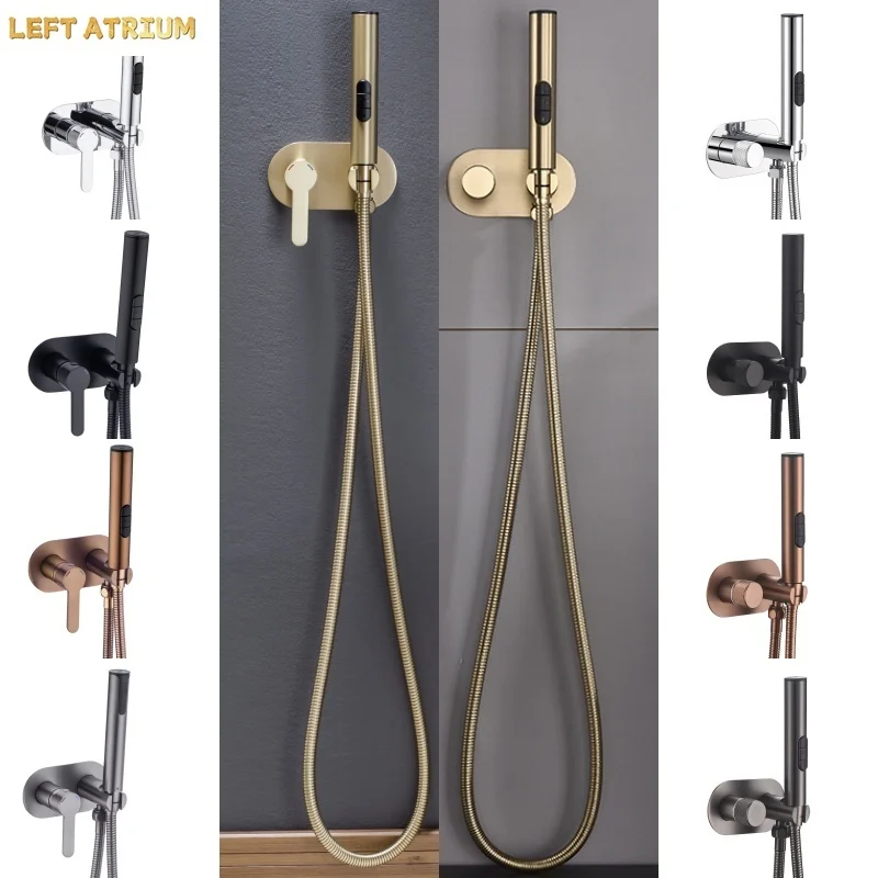Brushed gold Bidet Faucet Brass Shower Tap Washer Mixer Cold Hot Water Mixer Crane Square Shower Sprayer Head Tap Toilet Faucets
Brushed gold Bidet Faucet Brass Shower Tap Washer Mixer Cold Hot Water Mixer Crane Square Shower Sprayer Head Tap Toilet Faucets