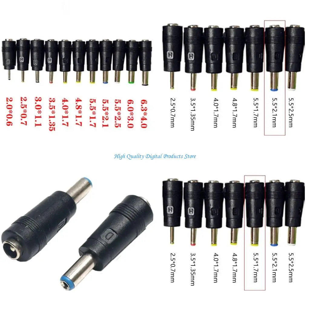 U2JE 5.5x2.1mm Female to 2.5x0.7/3.5x1.35/4.0x1.7/5.5x2.5/5.5x2.1/5.5x1.7/4.8x1.7mm
U2JE 5.5x2.1mm Female to 2.5x0.7/3.5x1.35/4.0x1.7/5.5x2.5/5.5x2.1/5.5x1.7/4.8x1.7mm