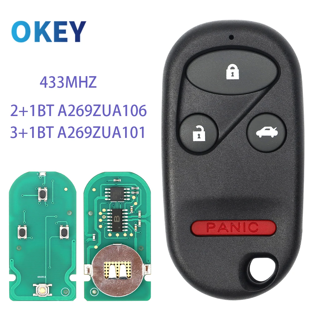 Okey Remote Car Key 433MHZ A269ZUA101 For Honda Civic 1998 1999 2000, Accord 1994 1995 1996 1997 Fob A269ZUA106
Okey Remote Car Key 433MHZ A269ZUA101 For Honda Civic 1998 1999 2000, Accord 1994 1995 1996 1997 Fob A269ZUA106