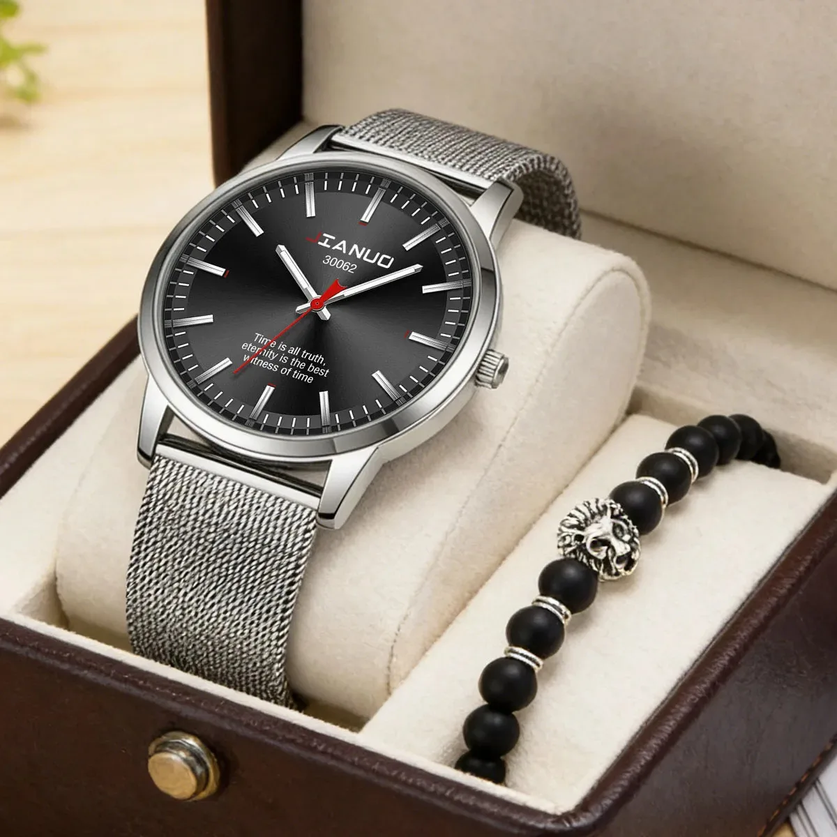 2 Pcs Set Fashionable Men's Watch Ultra-thin Men Quartz Wristwatch Mesh Strap Gift Watch
2 Pcs Set Fashionable Men's Watch Ultra-thin Men Quartz Wristwatch Mesh Strap Gift Watch