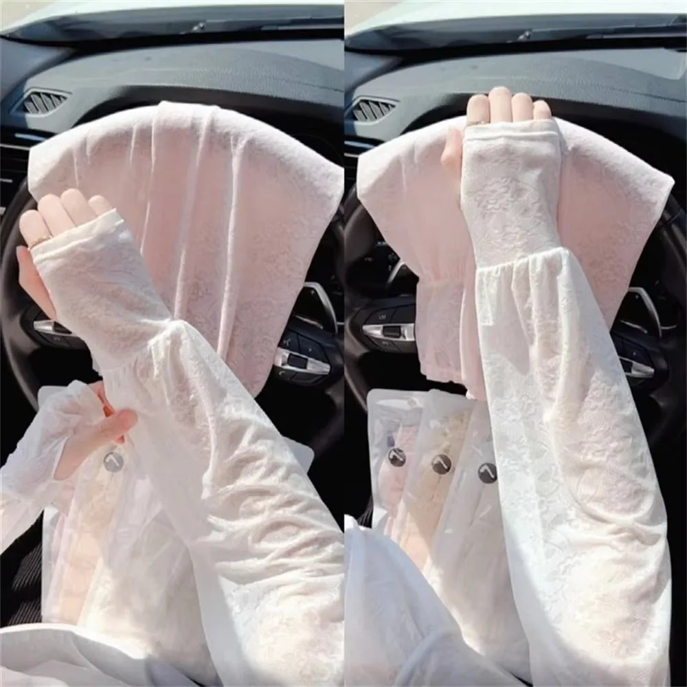 Fashion Lace Ice Silk Arm Sleeves Breathable Ultrathin Sunscreen Sleeve UV Protection Ice Silk Long Gloves Sports
Fashion Lace Ice Silk Arm Sleeves Breathable Ultrathin Sunscreen Sleeve UV Protection Ice Silk Long Gloves Sports