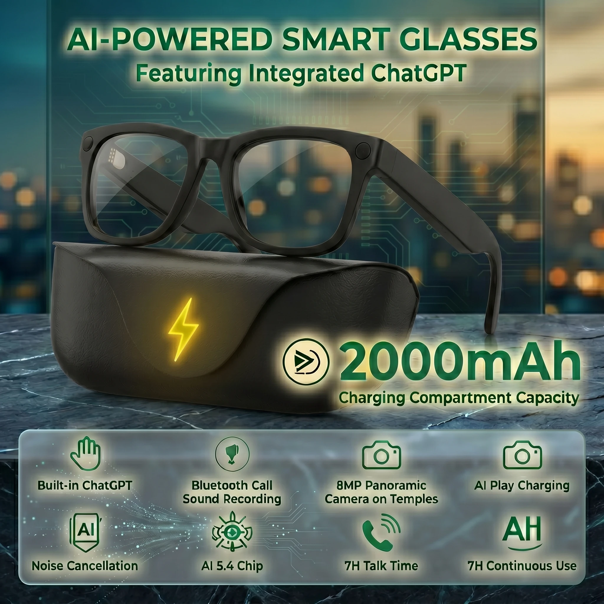 2026 AI Smart Glasses NEW MT5 Ultra Real-time Translation Glasses 800W Pixel Camera Photo Video Recording Smart Wearable Devices
2026 AI Smart Glasses NEW MT5 Ultra Real-time Translation Glasses 800W Pixel Camera Photo Video Recording Smart Wearable Devices