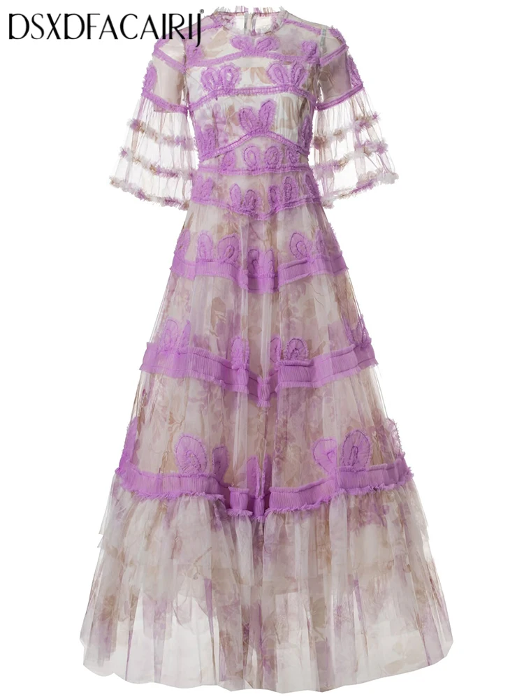 DSXDFACAIRIJ Women's Discoid Flower Mesh Long Dress O-Neck Short Sleeve Print Bohemian Ball Gown Fashion Spring Collection
DSXDFACAIRIJ Women's Discoid Flower Mesh Long Dress O-Neck Short Sleeve Print Bohemian Ball Gown Fashion Spring Collection