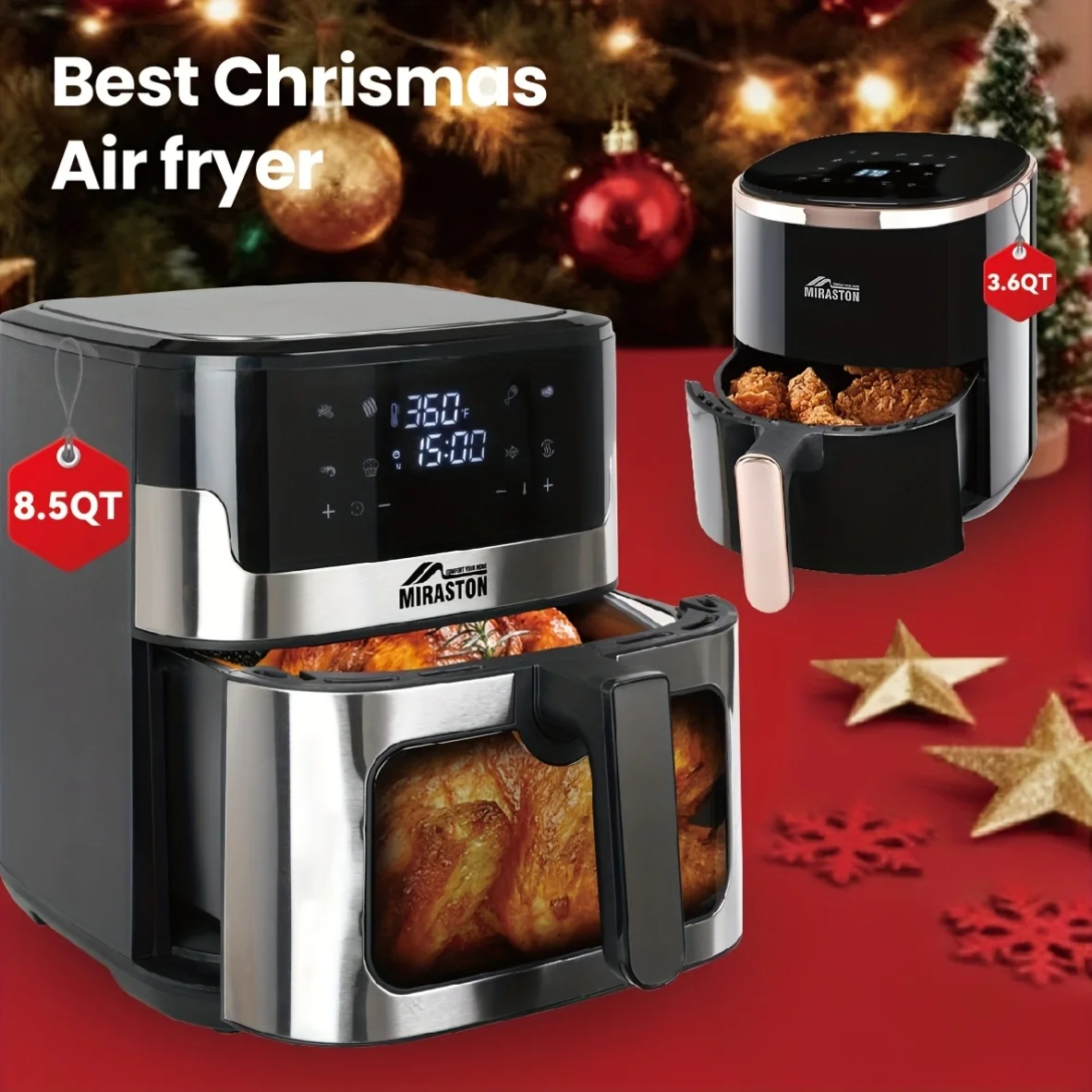 8.5QT/3.6QT Air Fryer, Upgraded Large Capacity Suitable For 5-6 People, Smart Touch Screen For Easy Operation With 8 Preset Functions, Non-stick Coating For Easy Cleaning, Kitchen Accessories, Toaster Oven, Deep Fryer, Air Fryers, Kitchen
8.5QT/3.6QT Air Fryer, Upgraded Large Capacity Suitable For 5-6 People, Smart Touch Screen For Easy Operation With 8 Preset Functions, Non-stick Coating For Easy Cleaning, Kitchen Accessories, Toaster Oven, Deep Fryer, Air Fryers, Kitchen