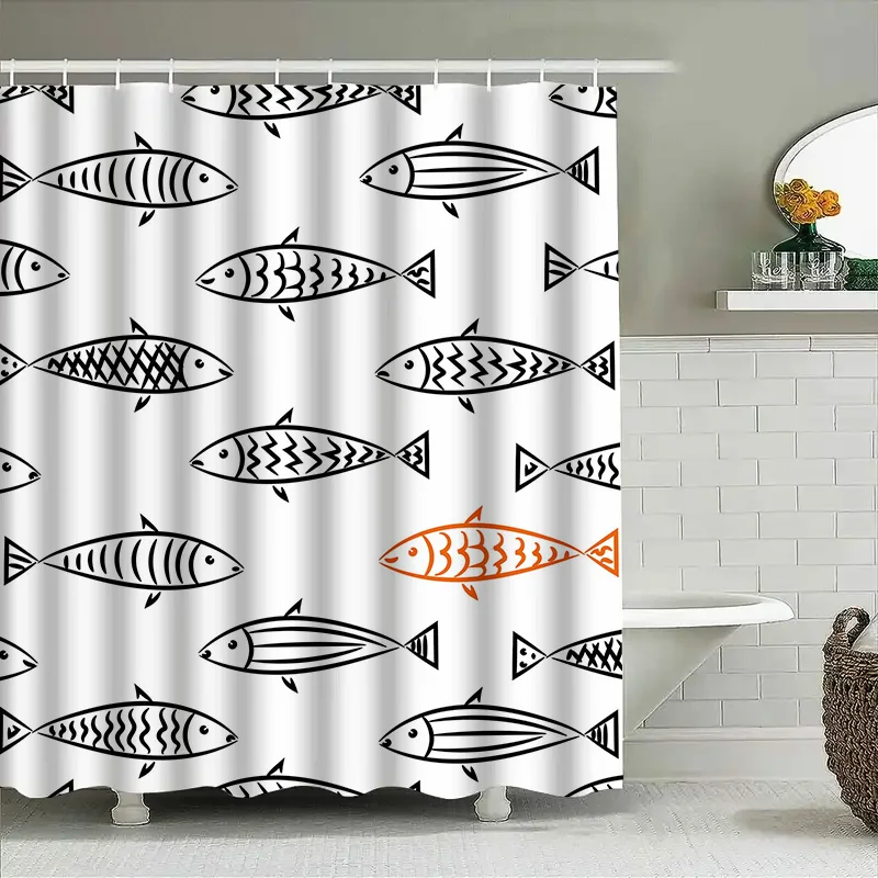 FISH SHOWER CURTAIN, белая, черная, оранжевая полосатая занавеска для душа с рыбным дизайном, водонепроницаемый декор для ванной комнаты, 72-длинная занавеска с принтом зебры для дома
FISH SHOWER CURTAIN, белая, черная, оранжевая полосатая занавеска для душа с рыбным дизайном, водонепроницаемый декор для ванной комнаты, 72-длинная занавеска с принтом зебры для дома