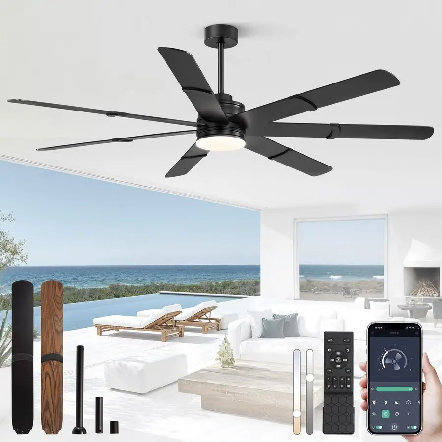 Дюймовые потолочные вентиляторы с подсветкой, пульт дистанционного управления усилителем APP, регулируемая яркость, изменение цвета 2700K6000K, 6-скоростной реверсивный, тихий двигатель постоянного тока,
Дюймовые потолочные вентиляторы с подсветкой, пульт дистанционного управления усилителем APP, регулируемая яркость, изменение цвета 2700K6000K, 6-скоростной реверсивный, тихий двигатель постоянного тока,