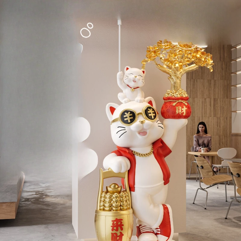High-end lucky cat ornaments, large floor-to-ceiling large front desk decorations, prosperous business gifts
High-end lucky cat ornaments, large floor-to-ceiling large front desk decorations, prosperous business gifts