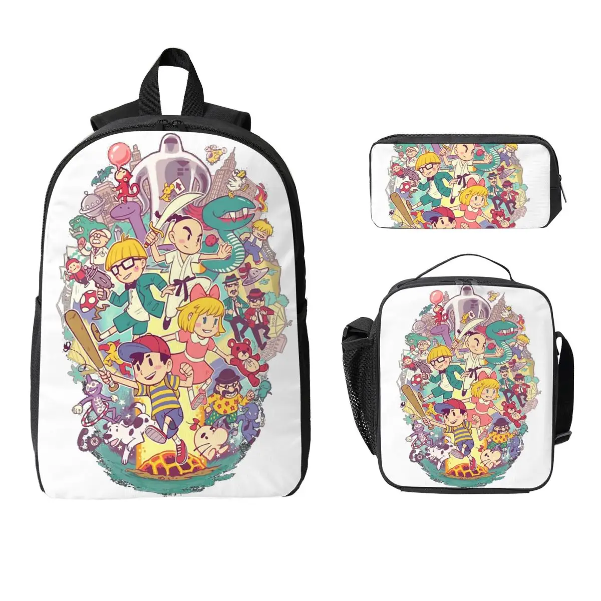 Классический рюкзак Earthbound для студентов, сумка для книг для мальчиков и девочек, школьная сумка, компьютерные сумки на плечо, 3 шт., изолированная сумка для обеда, пенал
Классический рюкзак Earthbound для студентов, сумка для книг для мальчиков и девочек, школьная сумка, компьютерные сумки на плечо, 3 шт., изолированная сумка для обеда, пенал