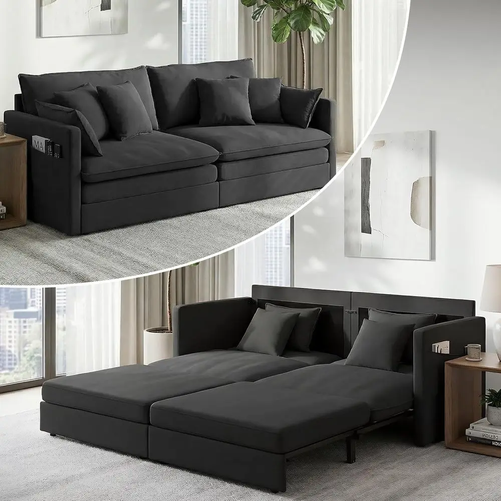 78" King Size Pull Out Soa Bed,Ice Velvet Pull Out Couch with Side ket,3-in-1 Convertible Sleeper Soa with 4 Pillows or Small Sp
78" King Size Pull Out Soa Bed,Ice Velvet Pull Out Couch with Side ket,3-in-1 Convertible Sleeper Soa with 4 Pillows or Small Sp