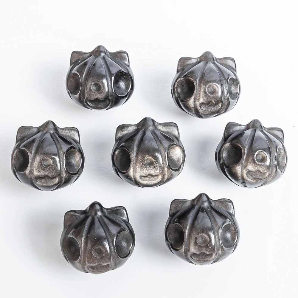 5pcs Natural Silver Obsidian Jack-O-Lantern Charm Beads 16mm 3D Halloween Pendant for Jewelry Making Necklace Diy Drilled
5pcs Natural Silver Obsidian Jack-O-Lantern Charm Beads 16mm 3D Halloween Pendant for Jewelry Making Necklace Diy Drilled