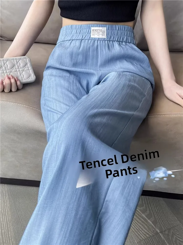 Summer Thin High Waist Drapey Casual Wide Leg Pants Women's Cooling Ice Silk Loose Fit Korean Style Commute Pants
Summer Thin High Waist Drapey Casual Wide Leg Pants Women's Cooling Ice Silk Loose Fit Korean Style Commute Pants