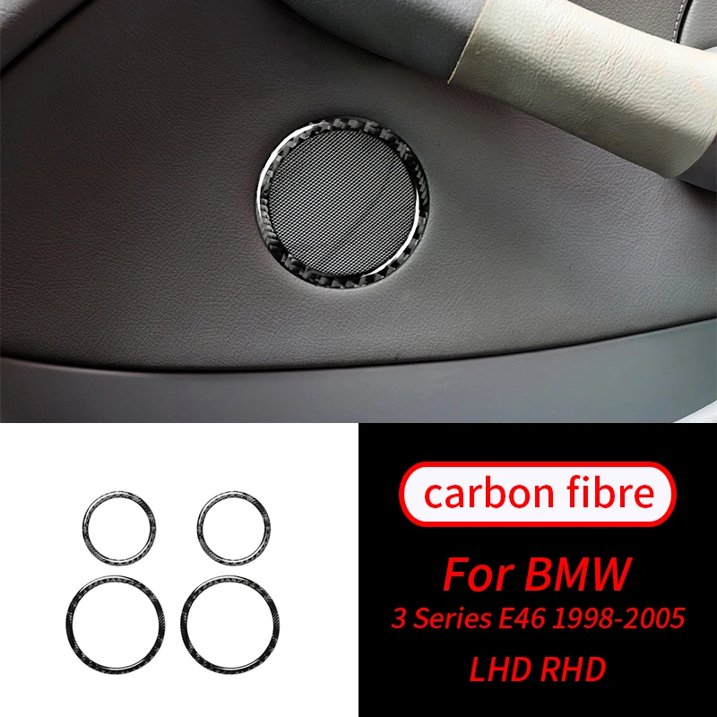 For BMW 3Series E46 1998-2005 Real Carbon Fiber 4pcs Stickers Solid-color Car Door Speakers Horn Ring Trim Car Interior Supplies
For BMW 3Series E46 1998-2005 Real Carbon Fiber 4pcs Stickers Solid-color Car Door Speakers Horn Ring Trim Car Interior Supplies