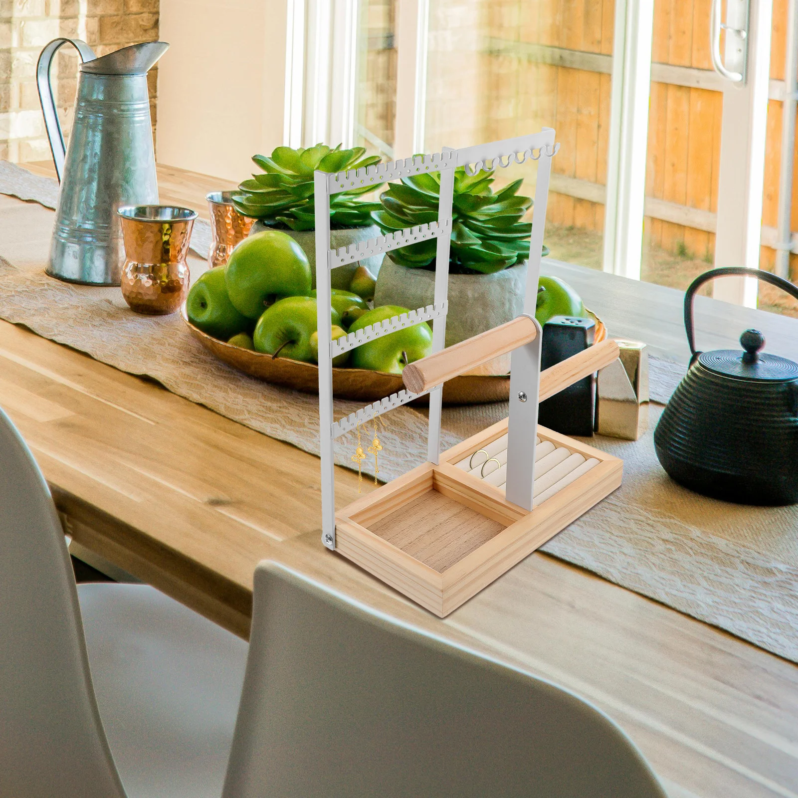 Органайзер для ювелирных изделий, деревянная подставка для ювелирных изделий, прочный держатель для ожерелья и браслета большой емкости, стеллаж для хранения, подставка для браслета
Органайзер для ювелирных изделий, деревянная подставка для ювелирных изделий, прочный держатель для ожерелья и браслета большой емкости, стеллаж для хранения, подставка для браслета