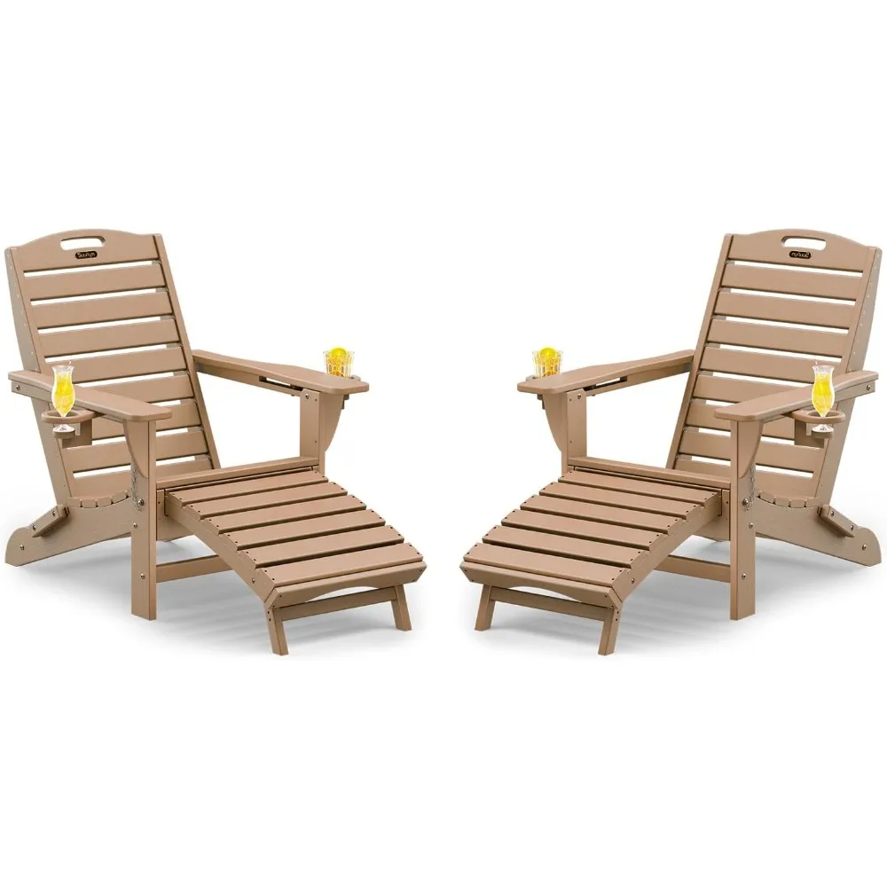 Folding Adirondack Chairs Set of 2,Adirondack Chair with Retractable Ottoman,Plastic Adirondack Chairs with 2 Cup Holder,Weather
Folding Adirondack Chairs Set of 2,Adirondack Chair with Retractable Ottoman,Plastic Adirondack Chairs with 2 Cup Holder,Weather