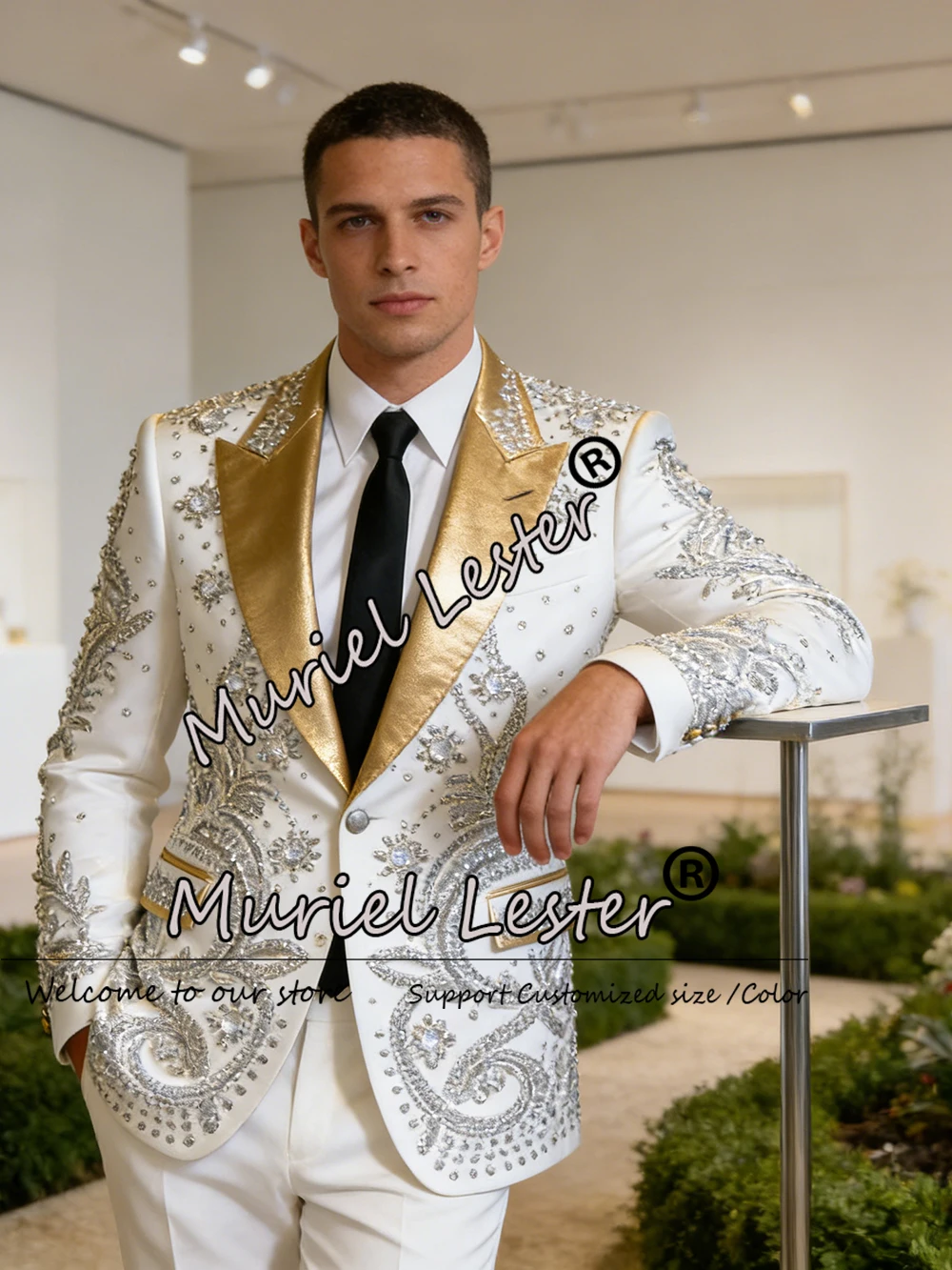 Элитные мужские костюмы с бисером и камнями, смокинг для вечерних мероприятий, выпускных вечеров, мужские пиджаки и брюки на заказ, комплект из 2 предметов для жениха
Элитные мужские костюмы с бисером и камнями, смокинг для вечерних мероприятий, выпускных вечеров, мужские пиджаки и брюки на заказ, комплект из 2 предметов для жениха