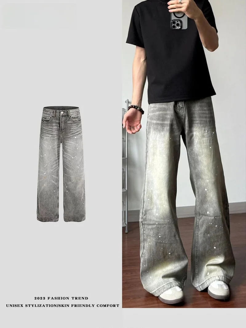 Retro American Washed Grey Vintage Jeans Loose Straight Leg Casual Jeans for Men And Women High Street Style Youth Fashion
Retro American Washed Grey Vintage Jeans Loose Straight Leg Casual Jeans for Men And Women High Street Style Youth Fashion