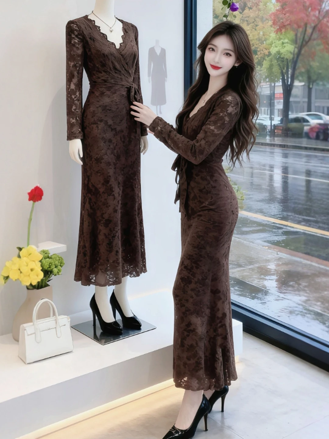 Sexy Lace Bodycon Long Dr V-Ne High Waist Cotton Winter Dr for Women Girls Lady Ele Sle Home Par Outdoors
Sexy Lace Bodycon Long Dr V-Ne High Waist Cotton Winter Dr for Women Girls Lady Ele Sle Home Par Outdoors