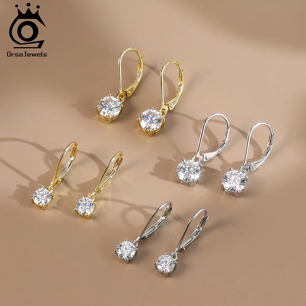 ORSA JEWELS Shiny and Romantic S925 Silver Dangle Earrings with Rould D Color Moissanite Diamand Jewelry Valentine Gift MOE13
ORSA JEWELS Shiny and Romantic S925 Silver Dangle Earrings with Rould D Color Moissanite Diamand Jewelry Valentine Gift MOE13