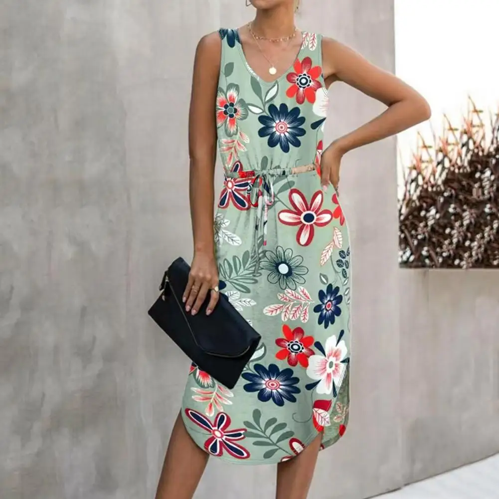 Summer Dress Floral Print V Neck Sundress Slim Waist Knee Length Midi Dress for Women Elegant Summer Fashion Floral Printed
Summer Dress Floral Print V Neck Sundress Slim Waist Knee Length Midi Dress for Women Elegant Summer Fashion Floral Printed