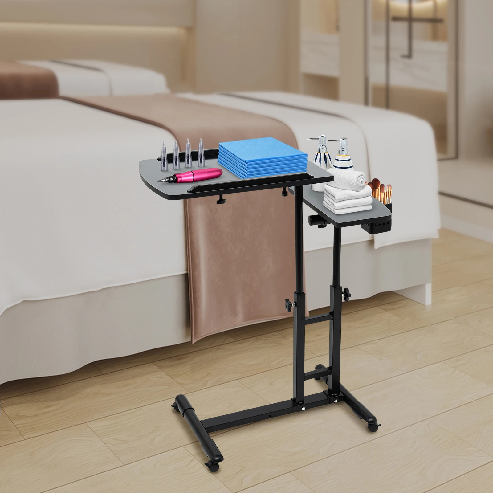 Tattoo Workbench Stand Dual Workbench 27.56lbs Load Capacity 22.64-35.43in Adjustable Height With Wheels For Studio Salon
Tattoo Workbench Stand Dual Workbench 27.56lbs Load Capacity 22.64-35.43in Adjustable Height With Wheels For Studio Salon