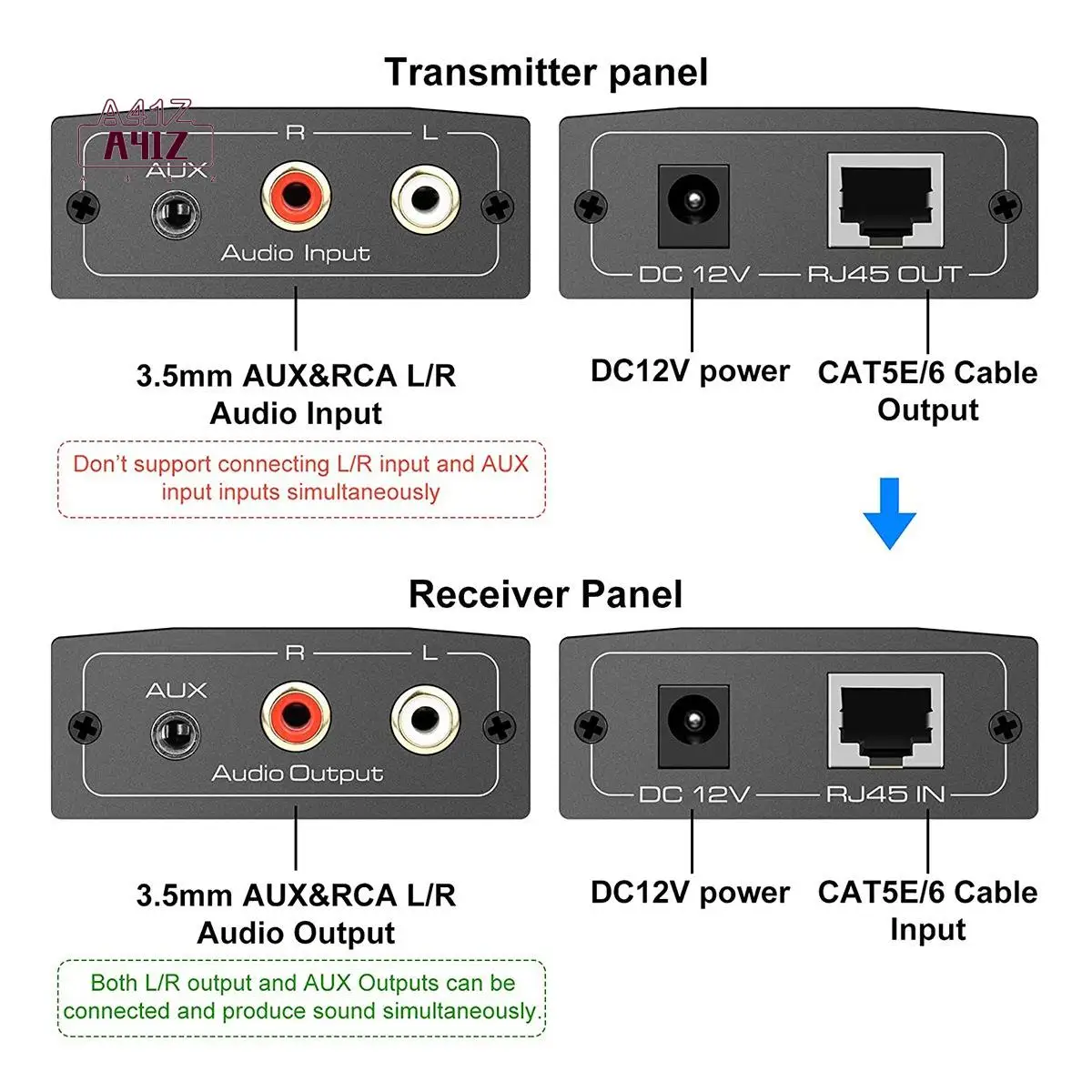 A41Z-Analog Audio Extender RCA 3.5Mm Stereo Over Ethernet Single Cat5e/6/7 Cable Up To 500M Audio Converter
A41Z-Analog Audio Extender RCA 3.5Mm Stereo Over Ethernet Single Cat5e/6/7 Cable Up To 500M Audio Converter