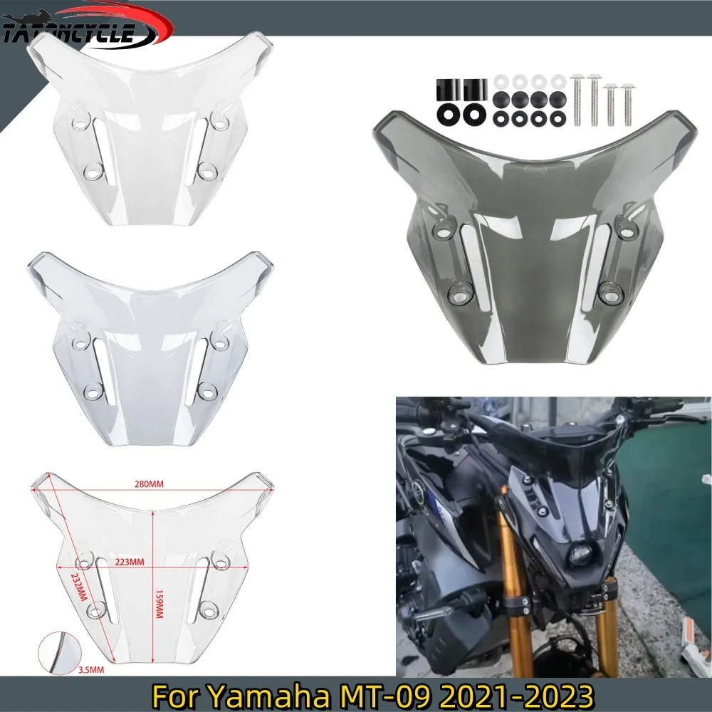 For MT-09 MT 09 FZ09 MT09 2021 2022 2023 Sport Touring Windshield Windscreen Motorcycle Wind Deflector Shield Screen Accessories
For MT-09 MT 09 FZ09 MT09 2021 2022 2023 Sport Touring Windshield Windscreen Motorcycle Wind Deflector Shield Screen Accessories