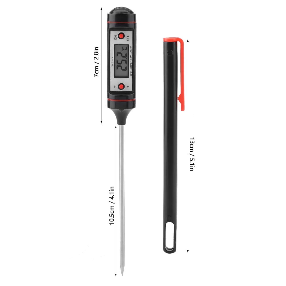 Digital Thermometer, WT-1 Digital Thermometer Probe Electronic Kitchen BBQ Food Meat Temperature Gauge Tester
Digital Thermometer, WT-1 Digital Thermometer Probe Electronic Kitchen BBQ Food Meat Temperature Gauge Tester
