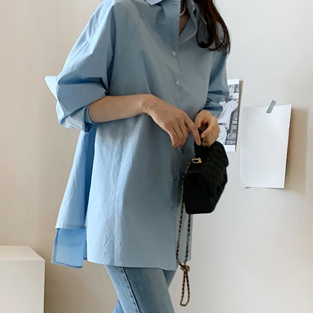 Long Sleeve Loose Fit Shirt for Women with Solid Color and Distinctive Design Comfortable Acrylic Material for Everyday Style 
Long Sleeve Loose Fit Shirt for Women with Solid Color and Distinctive Design Comfortable Acrylic Material for Everyday Style