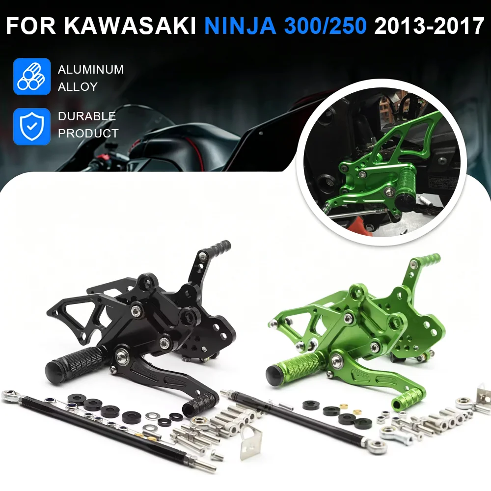 For Kawasaki NINJA 300/250 2013-2017 2016 2015 2014 2013 CNC Motorcycle Footrests Rearset Footpeg Adjustable Rear Set Foot Rest
For Kawasaki NINJA 300/250 2013-2017 2016 2015 2014 2013 CNC Motorcycle Footrests Rearset Footpeg Adjustable Rear Set Foot Rest