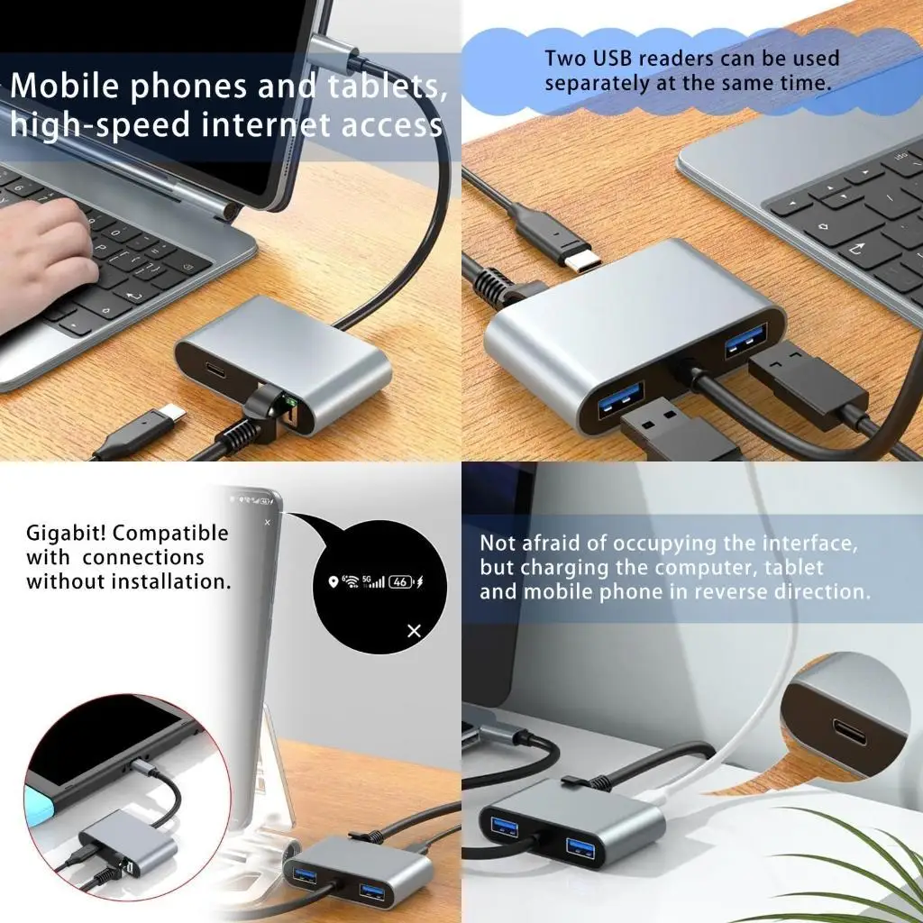 E56B PD60W USB C Ethernet Adapter 1000Mbps Networking LAN Converter for Laptop and PC
E56B PD60W USB C Ethernet Adapter 1000Mbps Networking LAN Converter for Laptop and PC