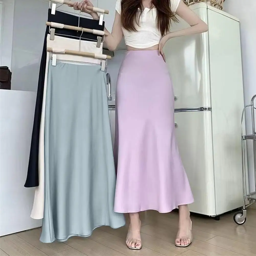 Satin Skirts for Women Korean Style Champagne Office High Waist A-line Skort Fashion Elegant Solid Long Pencil Skirt Silk
Satin Skirts for Women Korean Style Champagne Office High Waist A-line Skort Fashion Elegant Solid Long Pencil Skirt Silk