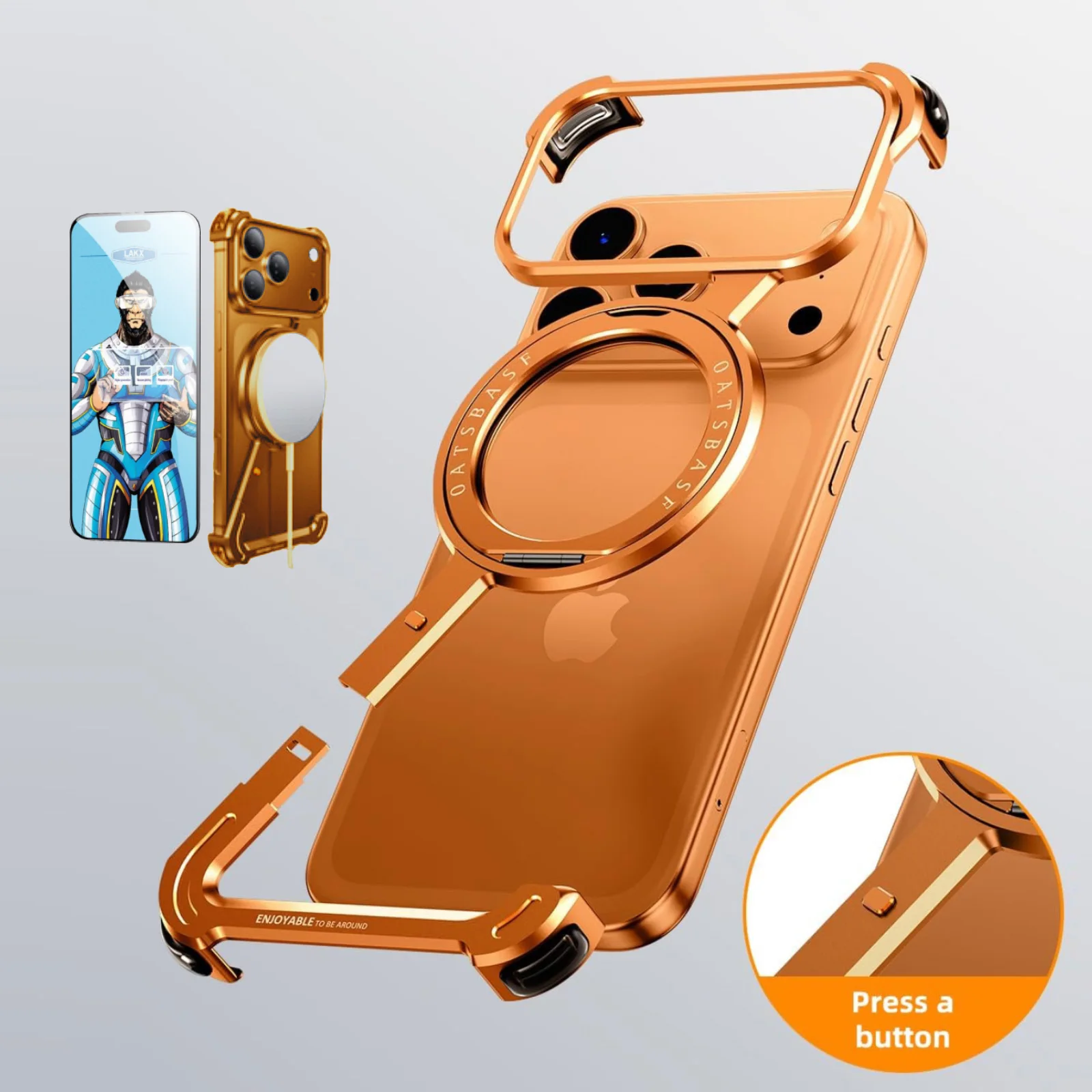 Aviation Aluminum Alloy Z Shape for iPhone 17 Pro Max & 17Pro Air Case, Fit for MagSafe & Rotatable stand, Air Cushion Anti-fall 
Aviation Aluminum Alloy Z Shape for iPhone 17 Pro Max & 17Pro Air Case, Fit for MagSafe & Rotatable stand, Air Cushion Anti-fall