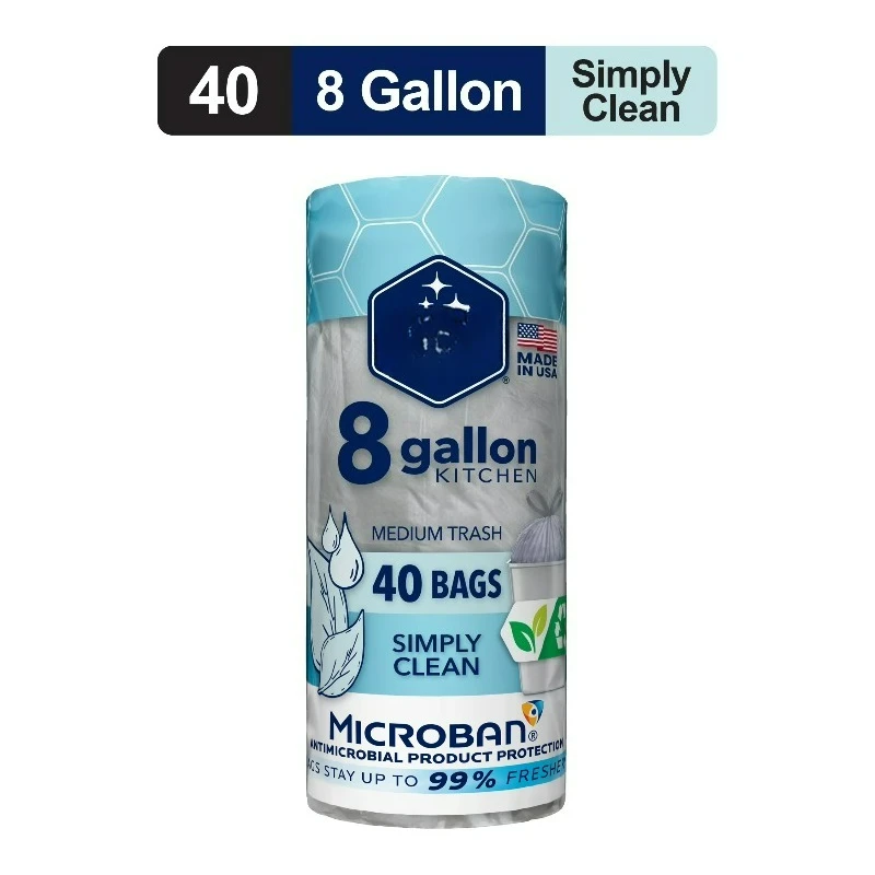 8-Gallon Medium Drawstring Trash Bags, Simply Clean Scent with Microban, 40 Bags
8-Gallon Medium Drawstring Trash Bags, Simply Clean Scent with Microban, 40 Bags