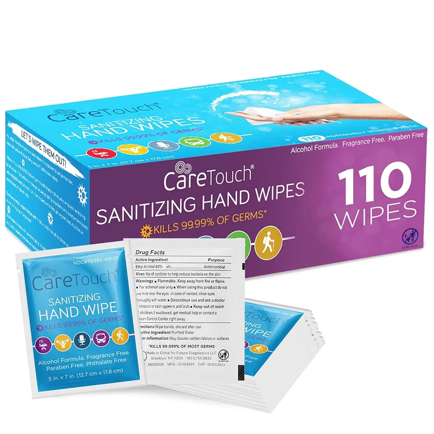 Hand Sanitizer Wipes, Individually Wrapped, Travel Size - 110 Count for Home, Office & Outdoor Use
Hand Sanitizer Wipes, Individually Wrapped, Travel Size - 110 Count for Home, Office & Outdoor Use