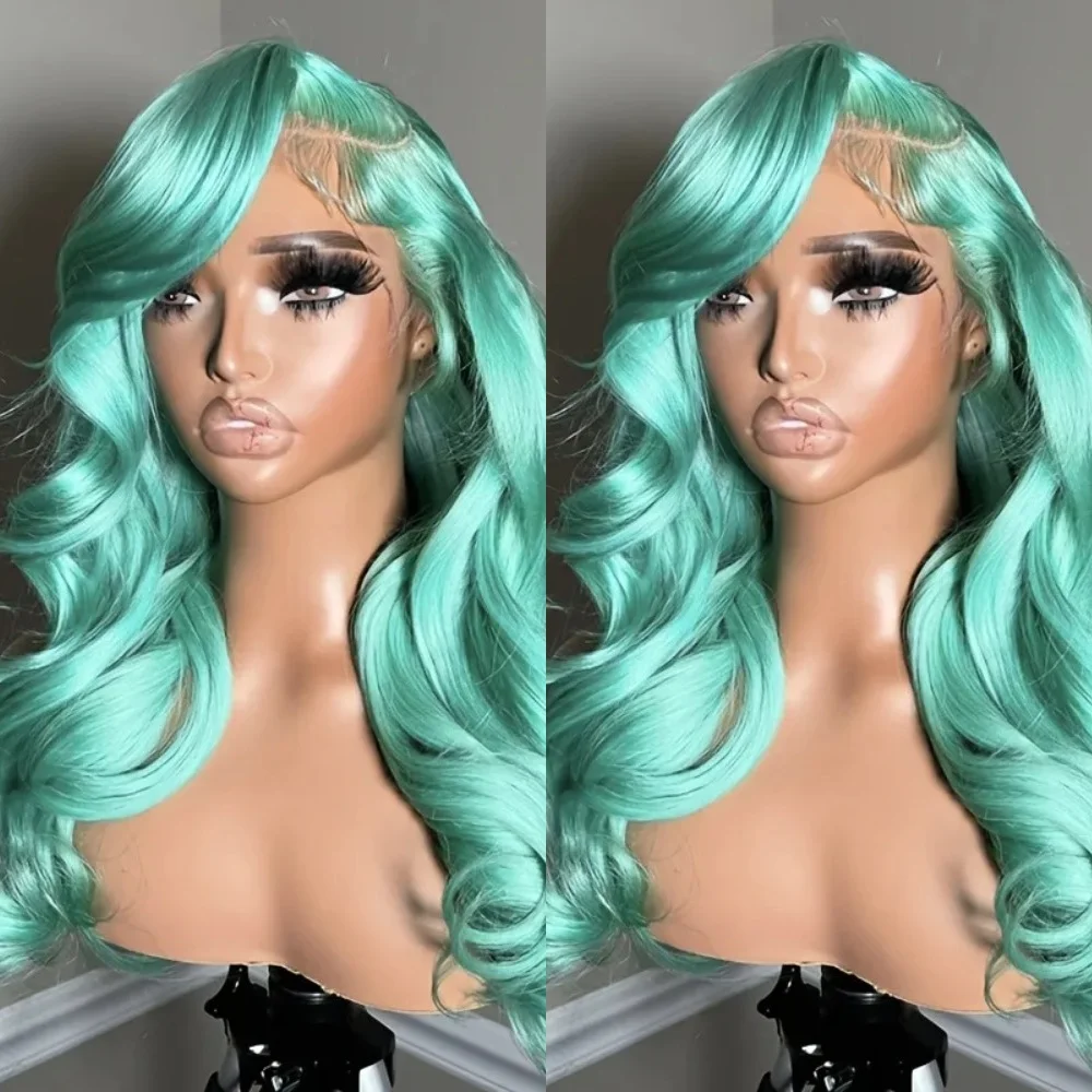 13x4 Teal Ocean Blue Lace Front Wig Natural Wave Lace Frontal Body Wave Wig Preplucked Mint Green Color Wig For Women Cosplay
13x4 Teal Ocean Blue Lace Front Wig Natural Wave Lace Frontal Body Wave Wig Preplucked Mint Green Color Wig For Women Cosplay