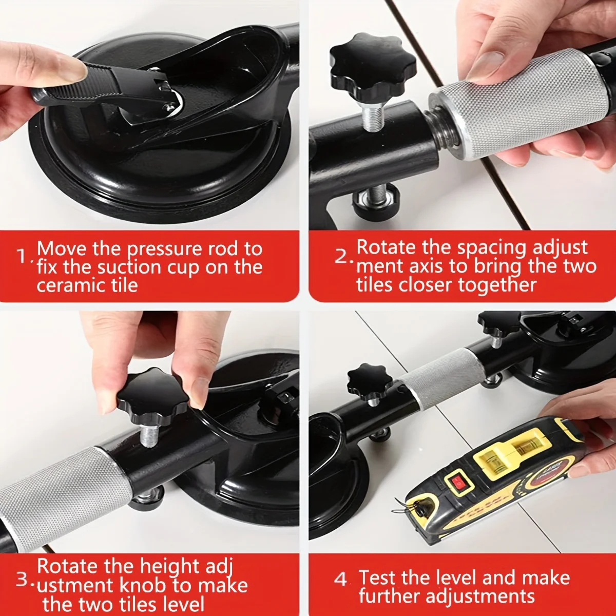 Suction Cups Heavy Duty Aluminum Vacuum Plate Handle Glass Holder Hooks to Lift Large Glass/Tile Lifter/Moving Glass/Pad
Suction Cups Heavy Duty Aluminum Vacuum Plate Handle Glass Holder Hooks to Lift Large Glass/Tile Lifter/Moving Glass/Pad