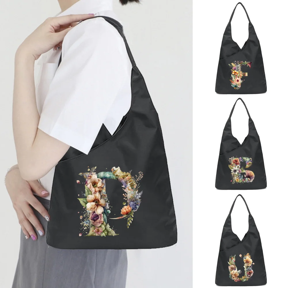 Eco-friendly Reusable Storage Bag Floral Letter Printing Pattern Shoulder Bag Underarm Bags Handbag Ladies Outdoor Shopping Bags
Eco-friendly Reusable Storage Bag Floral Letter Printing Pattern Shoulder Bag Underarm Bags Handbag Ladies Outdoor Shopping Bags