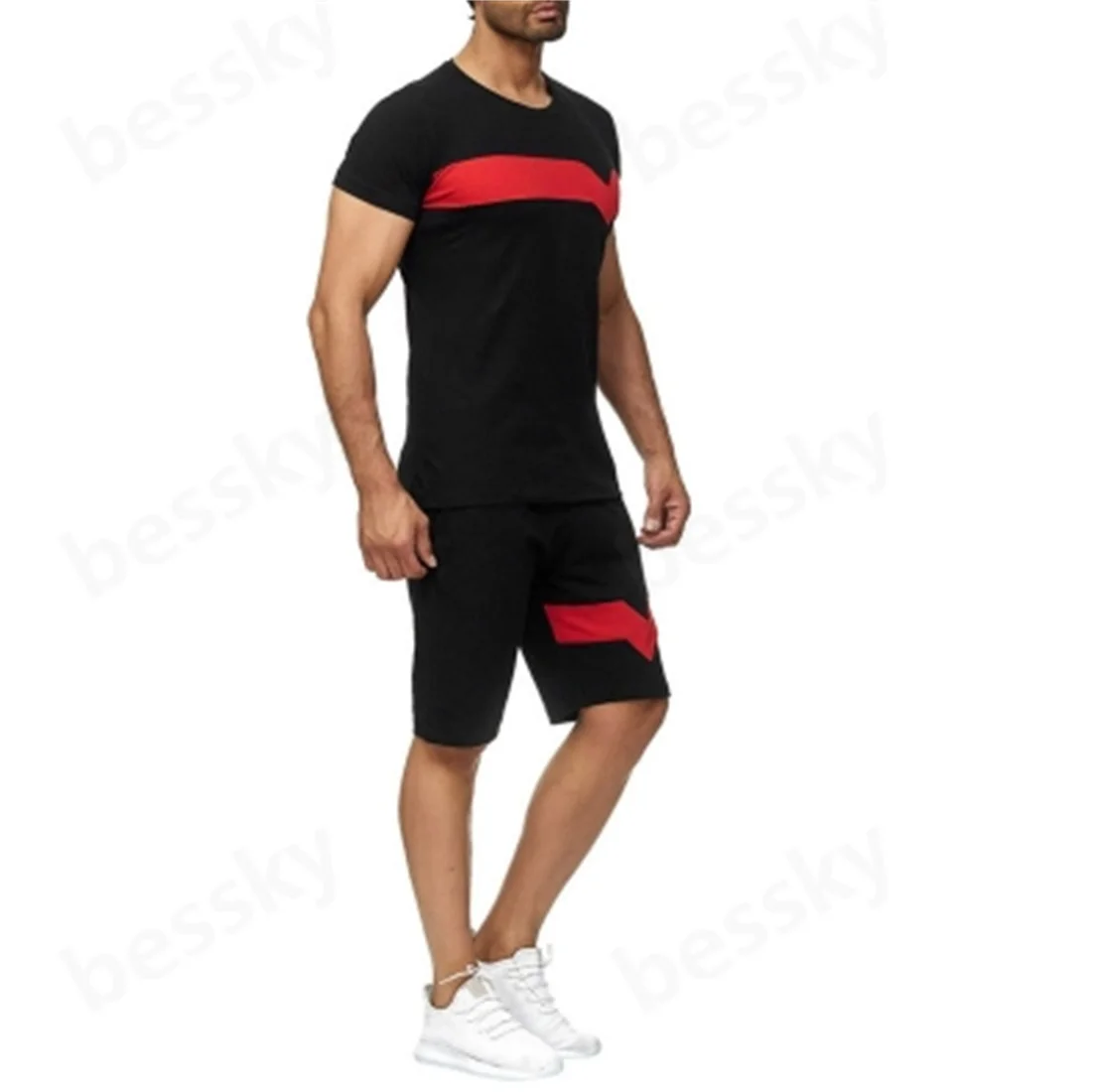 Men's Summer Striped Patchwork Casual Sports Suit Short Sleeved Comfortable Fit for Active Living
Men's Summer Striped Patchwork Casual Sports Suit Short Sleeved Comfortable Fit for Active Living
