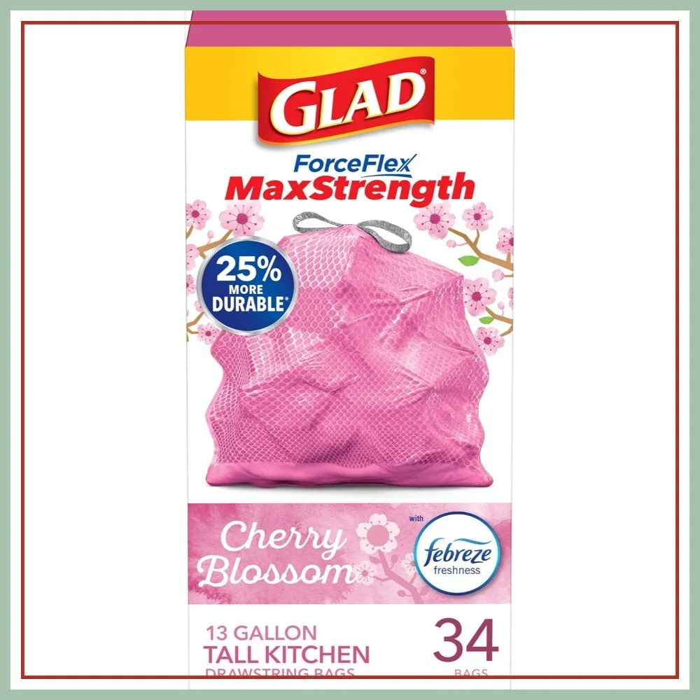 13 Gallon Tall Kitchen Trash Bags, Drawstring Garbage Bags, 34 Count, Cherry Blossom Scented
13 Gallon Tall Kitchen Trash Bags, Drawstring Garbage Bags, 34 Count, Cherry Blossom Scented