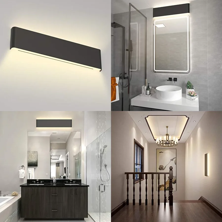 20W/24in Rectangular LED Modern Wall Sconce Horizontal Up and Down Wall Mount for Indoor Vanity Bar Bedroom Living Room Bathroo
20W/24in Rectangular LED Modern Wall Sconce Horizontal Up and Down Wall Mount for Indoor Vanity Bar Bedroom Living Room Bathroo